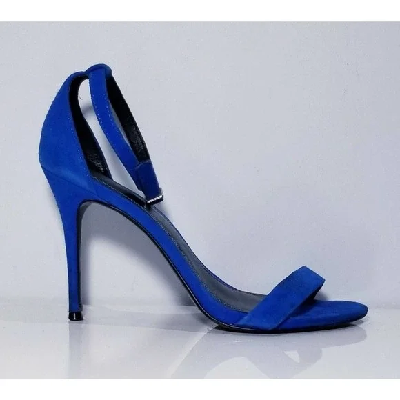 SANDRO PARIS ALINA NEON COBALT BLUE STRAPPY SANDALS SHOES $470 38 / US 7.5 7 1/2 - Picture 11 of 12